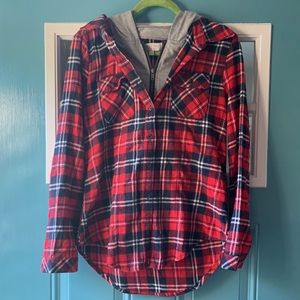 Ci Sono Plaid jacket red navy